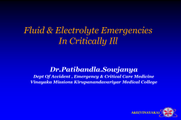 Fluid and Electrolyte Emergencies in Critically Ill