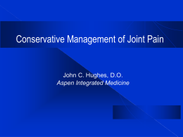 Conservative Management of Joint Pain