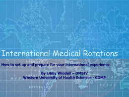 International Medical Rotations - Student Osteopathic Medical
