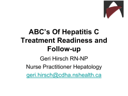 ABC`s Of Hepatitis C Treatment Readiness and Follow-up