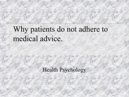 Why patients do not adhere to medical advice.