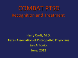 COMBAT PTSD Recognition and Treatment