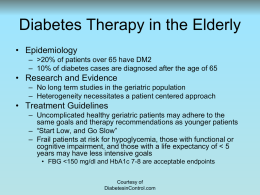 Diabetes Therapy in the Elderly