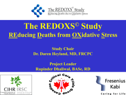 redoxs_traning - Critical Care Nutrition