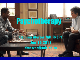 Psychotherapy Dr Deanna Mercer 2012