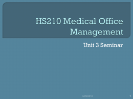 HS210 Medical Office Management