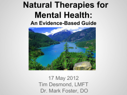 Natural Therapies for Mental Health: An Evidence-Based