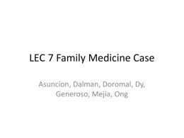 LEC 7 Family Medicine Case