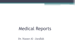 Medical Reports - Home - KSU Faculty Member websites