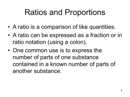 Ratios and Proportions