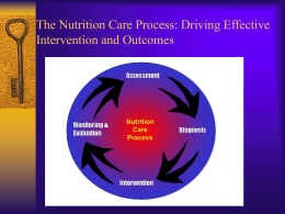 The Nutrition Care Process: Nutrition Screening