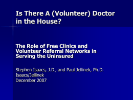 Is There A (Volunteer) Doctor in the House? The Role of Free Clinics