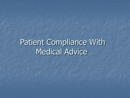 Patient Compliance With Medical Advice