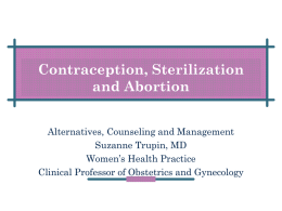 Contraception, Sterilization and Abortion