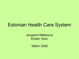 Estonian Health Care System