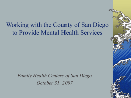 Mental Health Services Offered by a Primary Care Provider