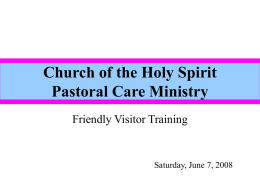 Church of the Holy Spirit Pastoral Care Ministry