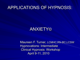 Hypnovations-Applications of Hypnosis: Anxiety