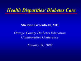 Sheldon Greenfield - OC Diabetes Conference