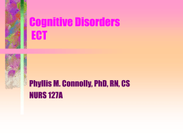 Cognitive Disorders, Behavior Therapy, ECT