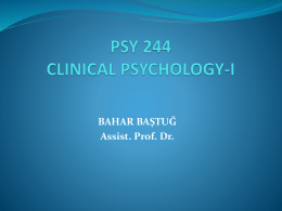 psy 402 clinical psychology