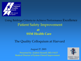 Achieving Exceptional Safety in Health Care (AES)