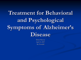 Pharmacological treatments for Alzheimer`s