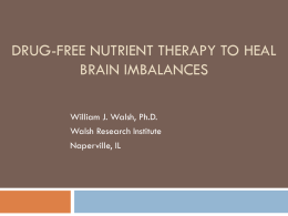 Drug-Free Nutrient Therapy to Heal Brain Imbalances