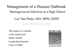 Managing a meningococcal infection outbreak An exercise in