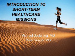 Introduction to Short-term Healthcare Missions