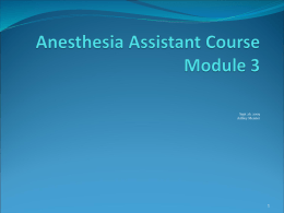 Anesthesia Assistant Course Module 3