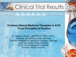 Evidence-Based Medicine Therapies in ACS