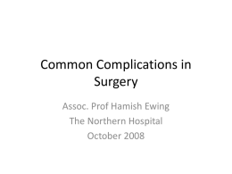 Common Complications in Surgery 2012