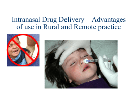 Nasal Drug Delivery in EMS - Intranasal medication delivery