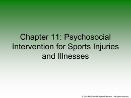 Chapter 11: Psychological Intervention for Sports Injuries and Illnesses