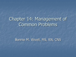Chapter 14: Management of Common Problems