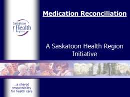 Medication Reconciliation 30 Minute Presentation SPREAD Nov0