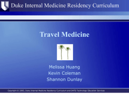 Travel Medicine - Duke University