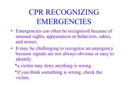 CPR RECOGNIZING EMERGENCIES