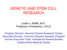 Genetics and Stem Cell Research
