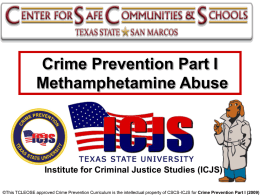 Crime Prevention Part II Methamphetamine