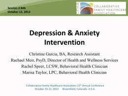 Depression & Anxiety Intervention