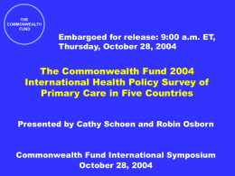 Symposium Charts - The Commonwealth Fund
