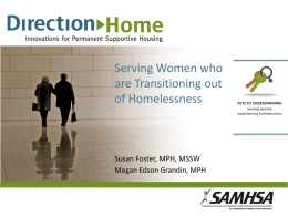 Serving Women who are Transitioning out of Homelessness