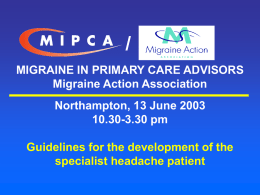 Patient 228KB PPT - Migraine in Primary Care Advisors