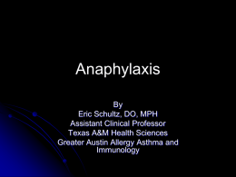 Anaphylaxis - Texas Osteopathic Medical Association