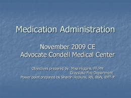 November 2009 Medication Administration