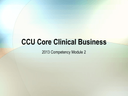 CCU Core Clinical Business