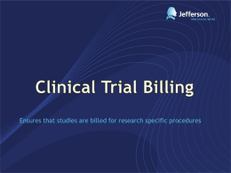 Clinical Trial Billing - Thomas Jefferson University