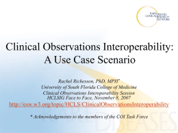 Clinical Observations Interoperability